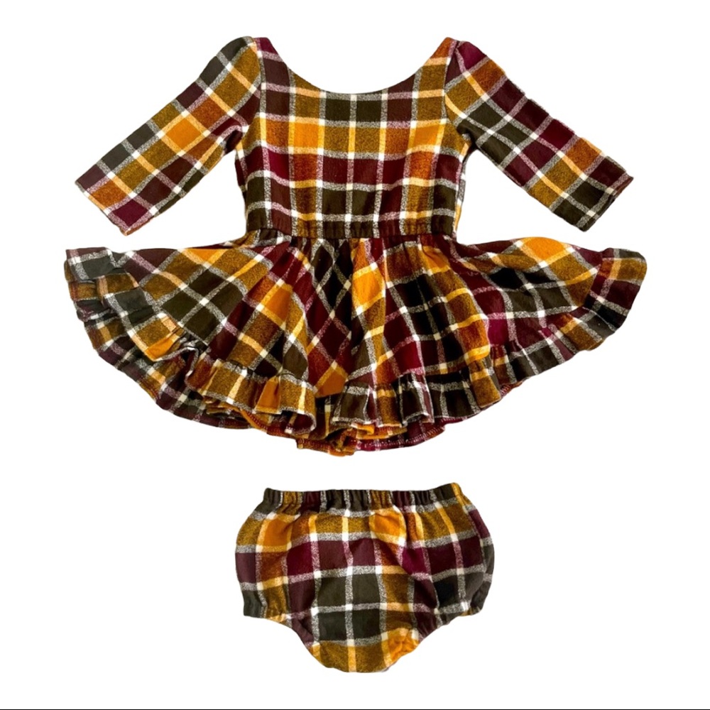 Lu & Ro Tartan Dress with Matching Bloomers